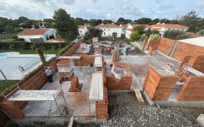 Élévation d&rsquo;une maison en briques aux Sables d&rsquo;Olonne.